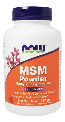 Msm Powder Now Foods 227g Joint Para Articulações Cartilagem