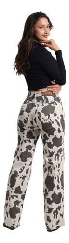 Jeans Divine Giulia Print Wide Leg Push Up Bn
