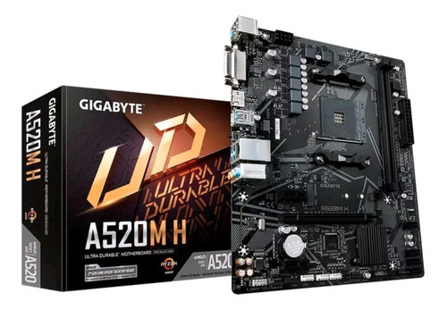 Placa Mãe Gigabyte A520m H Am4 Cor Preto