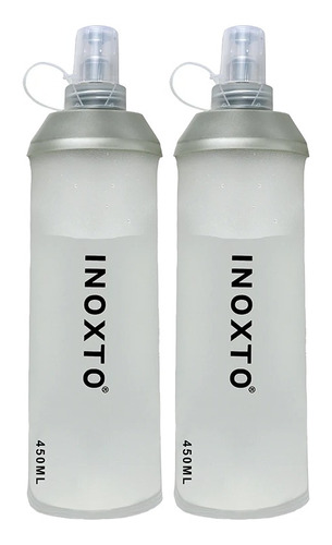 2x 450ml Plegable Botella De Agua Deportiva Trail Running