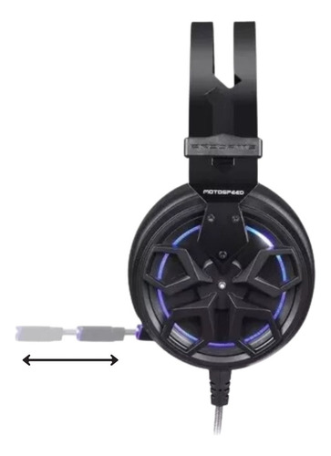 Headset Gamer Com Microfone Cabo 1,6m Motospeed H60 7.1 Drivers 50mm Preto Com Led Azul Usb Redução De Ruidos Ajuste 3d Earcups De Espumas