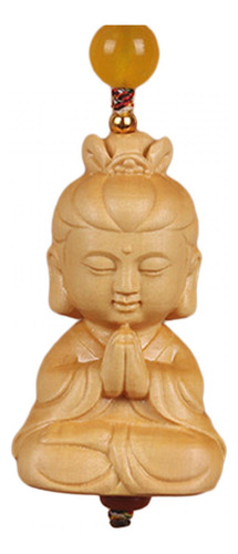 2 Llavero De Estatua De Buda De Madera De 9 Cm, Escultura De