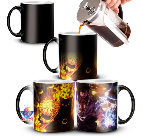 Taza Magica Naruto Y Sasuke Boruto Shippuden Anime Comic 