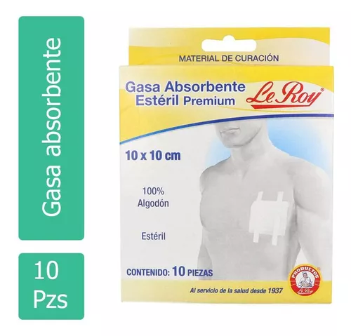 Gasas Le Roy Estériles Absorbentes (10cm x 10cm) 10 Gasas