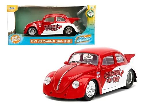 Volkswagen Beetle 1959 Drag Racing Red Jada 1/24 | MercadoLibre