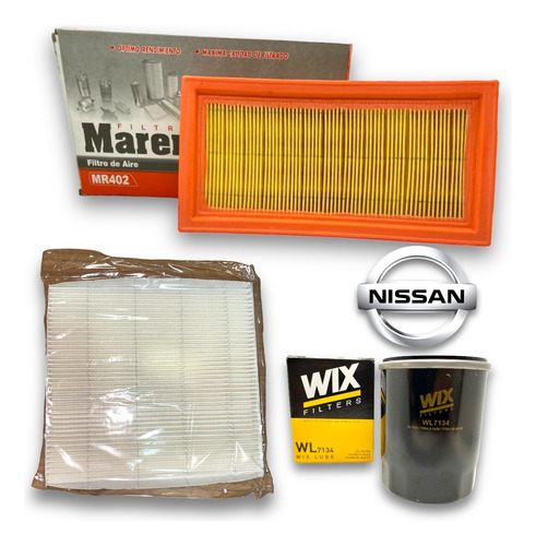 Kit 3 Filtros Aceite Aire Habitaculo Nissan March Versa Note