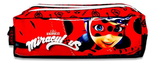 Super Estojo Duplo Escolar Miraculous Ladybug Infantil