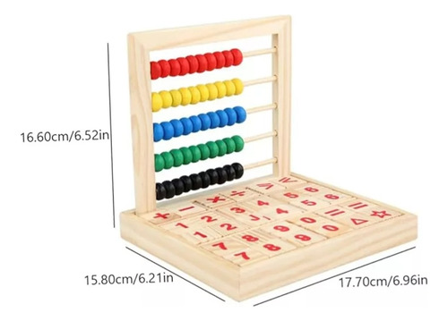 Ábaco De Madera Dabeh Para Niños, 5 Filas Con Bloques De Números Y Símbolos, Ideal Para Matemáticas En Preescolar Y Primaria (1-2 Grado), Regalo Perfecto Para Niños De 2-7 Años.