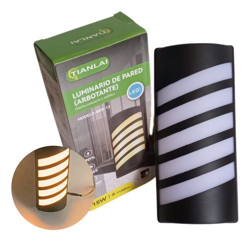 Lampara De Pared Moderna Reja Luz Calida Oruga 15w 3000k