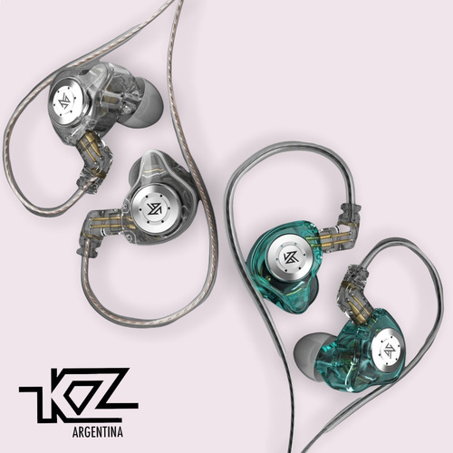 Imagen 1 de 6 de Auriculares In Ear Kz Edx Pro Cable Ofc Con Microfono Cuotas