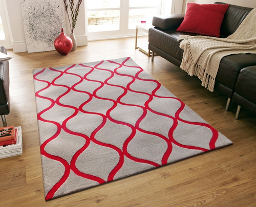 Tapete Para Sala Estampado Cafe Camello Gris 1.20x1.60mt