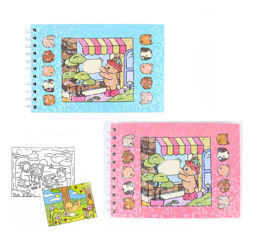 Libro De Colorear De 2 Piezas De Pintura De Tapa Dura, 50 Ho