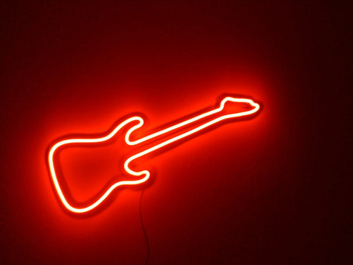 Cartel Guitarra  Silueta Neón Led Digitalfibro_neonled