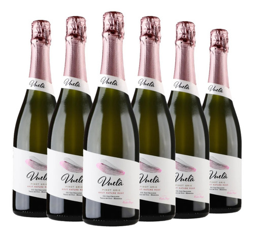 Espumante Vuela Brut Nature Rose Pinot Gris Caja X 6. Cuotas