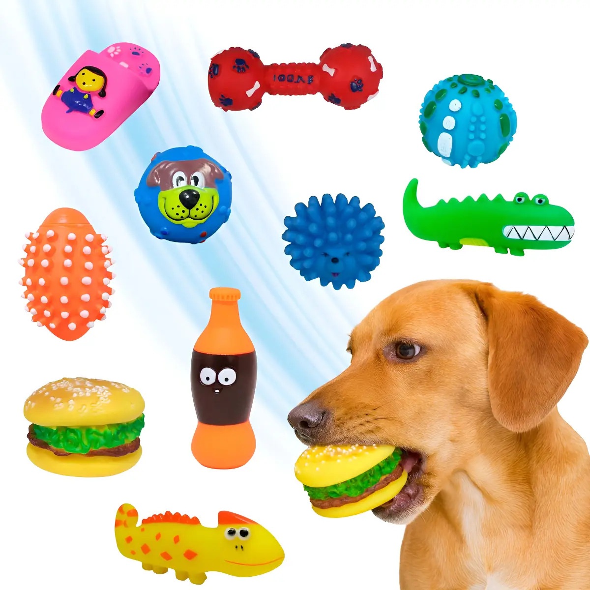 Kit 5 Brinquedos Para Filhote Cachorro Pet Mordedor Vinil