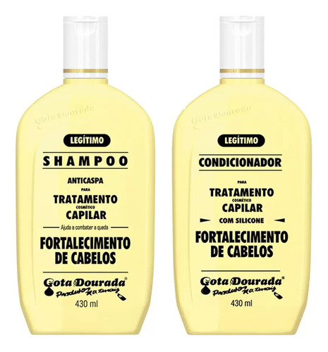 Shampoo E Condicionador Anticaspa Gota Dourada 430ml