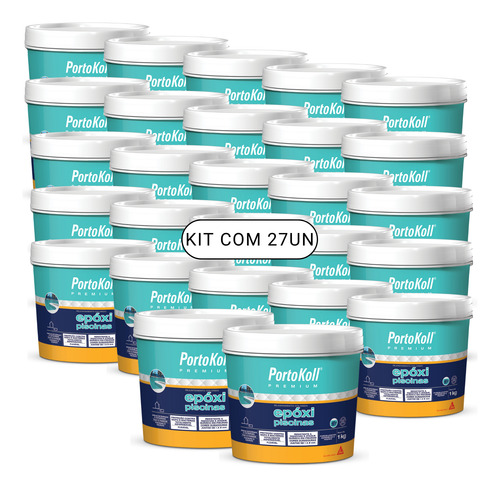 Rejunte Epóxi Piscinas Portokoll - Branco Brilhante Kit 27un