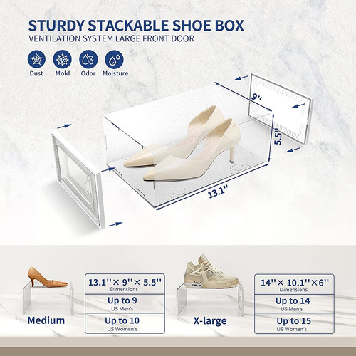 Imagen 5 de 7 de Organizador De Zapatos See Spring, Cajas Transparentes, X 12