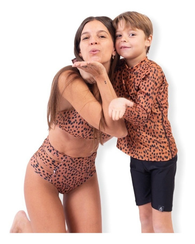 Remera Uv Upf50+ Mangas Largas Niños Niñas Negra Chita