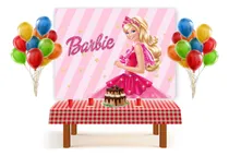 Comprar Panel De Tela De Barbie Decoracion Cumpleaños Candy Bar