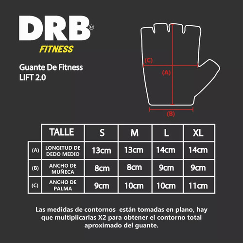 Guantes Drb Fitness Lift 2.0 Gym Crossfit Entrenamiento Negro Lisa M