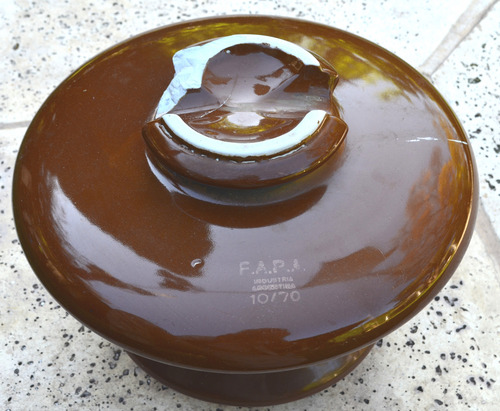 Aislador Electrico Ceramico De Alta Tension Chocolate (Usado)