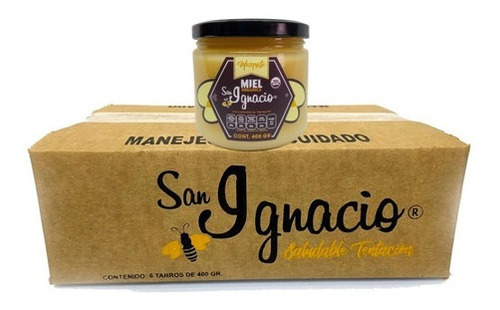 San Ignacio miel de mezquite orgánica untable caja 6 unidades de 400gr