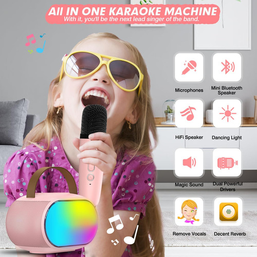 Máquina De Micrófono De Karaoke Para Niños Con Controladores