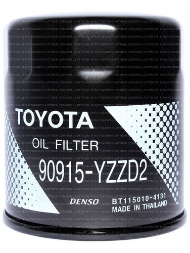 Filtro Genuino Aceite Motor Toyota New Hilux Revo 2.4 D 2018