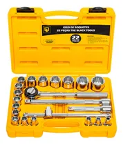 Comprar Jogo De Soquete Black Tools BCS022 Reversível 1\u002F2 Pol Profissonal Com Catraca