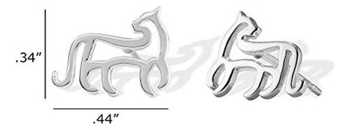 Boma Jewelry Aretes De Plata Esterlina Con Forma De Gato