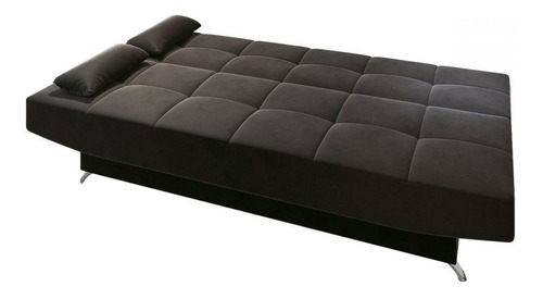 Sofá Cama Loft Reclinável Fume - Viero Móveis Cor Marrom Desenho do tecido Não possui