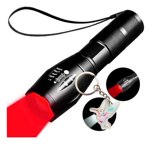 Linterna Recargable De Luz Roja Luz Blanca Y Led Roja 2 En 1
