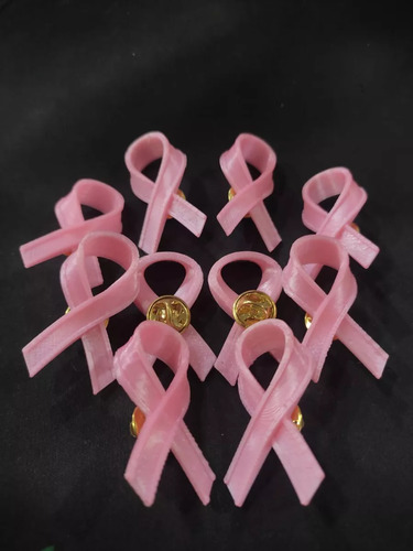 Kit 100 Pines Broches Cáncer Mama Rosa Lazo Distintivos