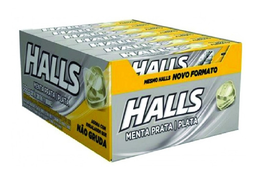 Bala Drops Halls Caixa C/21 Cada - Atacado - Escolha O Sabor Sabores: Prata