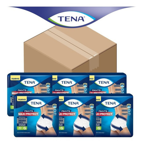 Caja Pañales Para Adultos Tena Pants Maxi Protect 6 Paquete