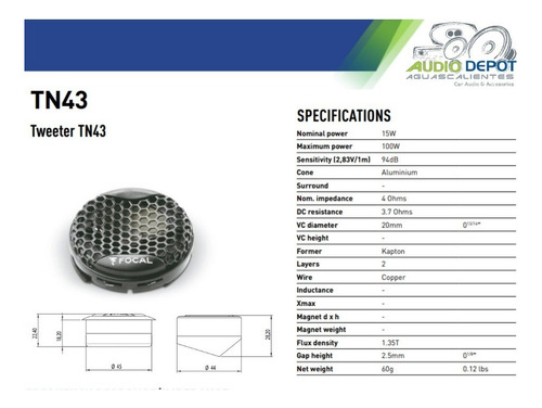 Set De Medios Focal Access 165as 6.5 60w Rms/120w Max 2 Vias
