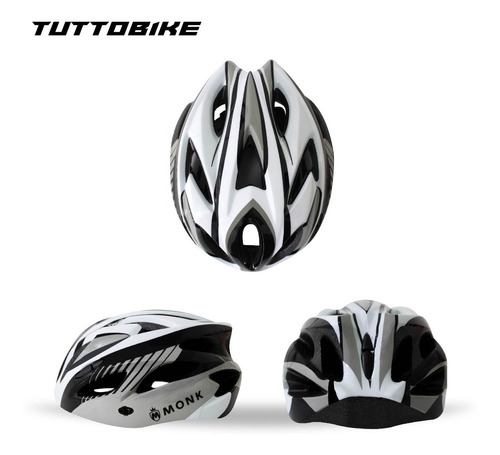 Imagen 9 de 10 de Casco Bicicleta Ruta Y Montaña Luz Led Y Visor Ciclismo Monk