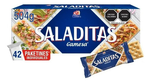 2 Pzas Galletas Gamesa Saladitas 42 Paketines Individuales D