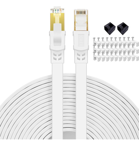 Cable Ethernet Cat 8 30 Pies Red De Internet Plana Cable Rj4