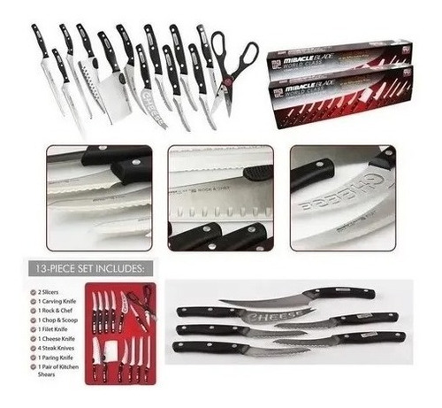 Set Cuchillos Profesionales Miracle Blade 13 Piezas + Tijera