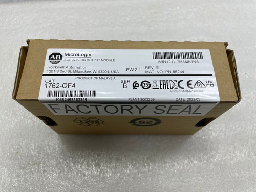 New Factory Sealed Ab 1762-of4 Ser B Micrologix Analog O Ttw