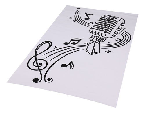 Adhesivo De Pared Con Notas Musicales Para Micrófono, Notas