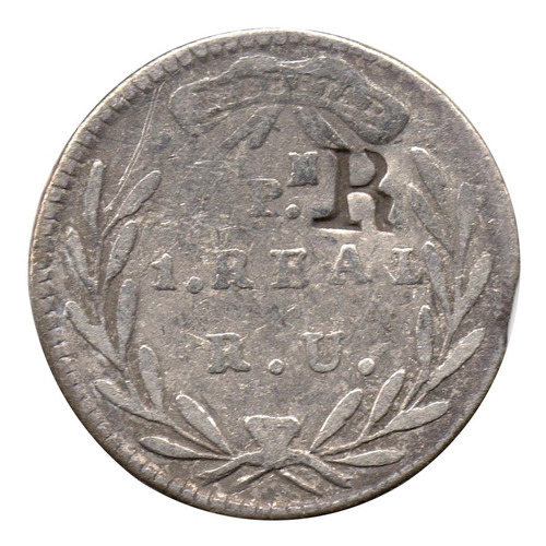 1 Real 1829 Popayán Con Resello R Plata