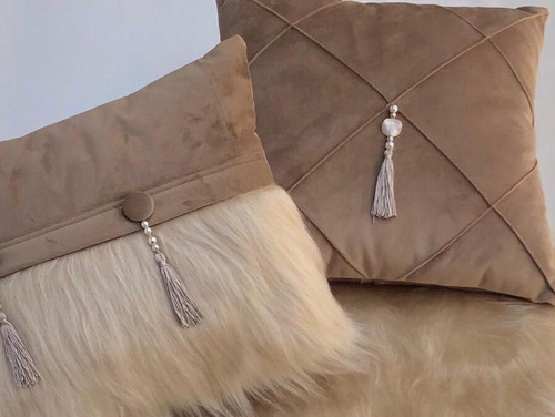 Imagem 2 de 4 de Kit C/ 4 Capas Almofadas Decorativas Peluche E Suede Veludo