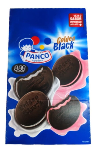 Biscoito Recheado Golden Black Baunilha Panco 336g - 8x42g