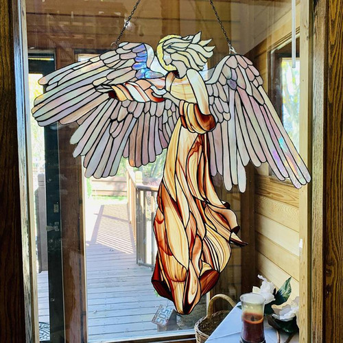 Panel De Ventana Con Adorno De Ángel Para Colgar El Sol