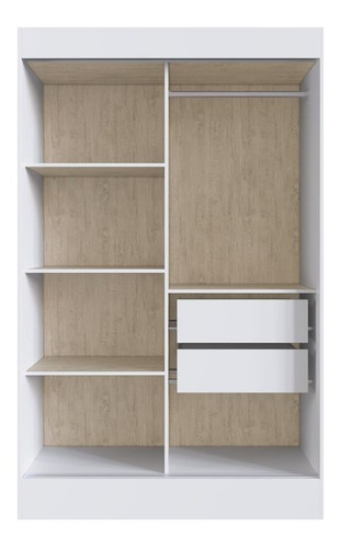 Imagen 3 de 5 de Ropero Placard 2 Puertas Corredizas 2 Cajones Dormitorio