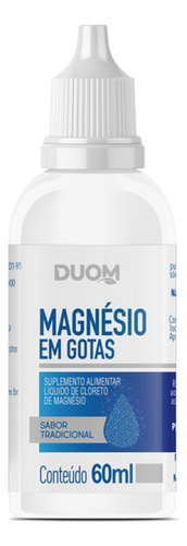 Cloreto De Magnésio Em Gotas 60ml Sabor Tradicional Duom Sabor Natural