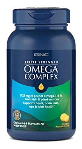 Suplemento Omega Gnc Triple Strength Omega Complex, 90 Cáps